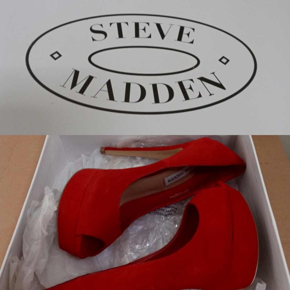 Steve Madden Alliance Red Peep Toe Heels